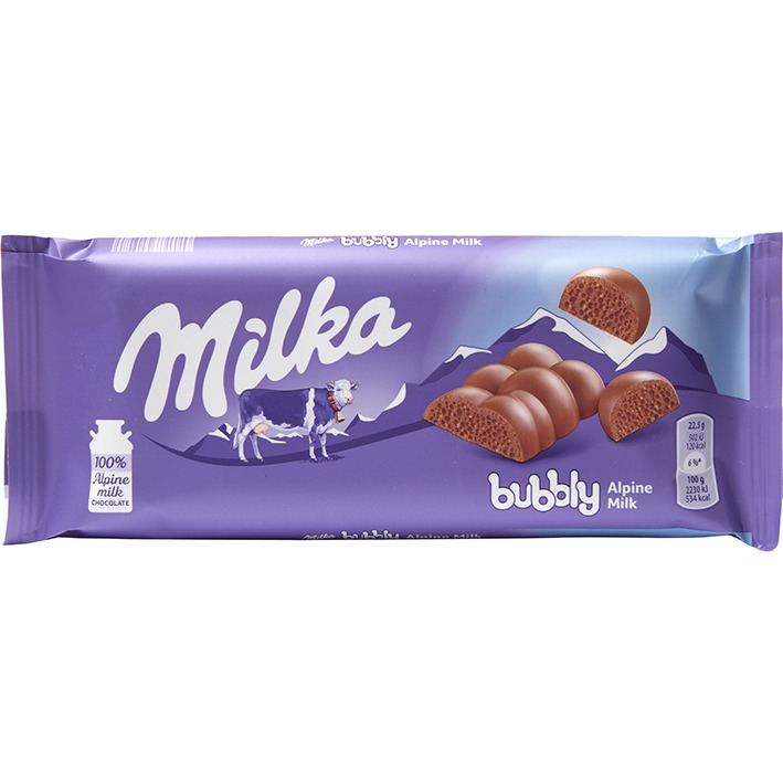 MILKA 90G BUBBLY MILK
